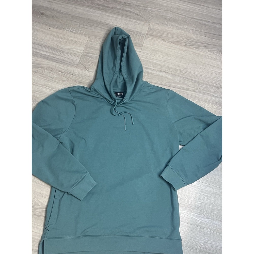 Cuts Hoodie Mens XL Green  Hyperloop Split Hem Sweatshirt Training Pullover